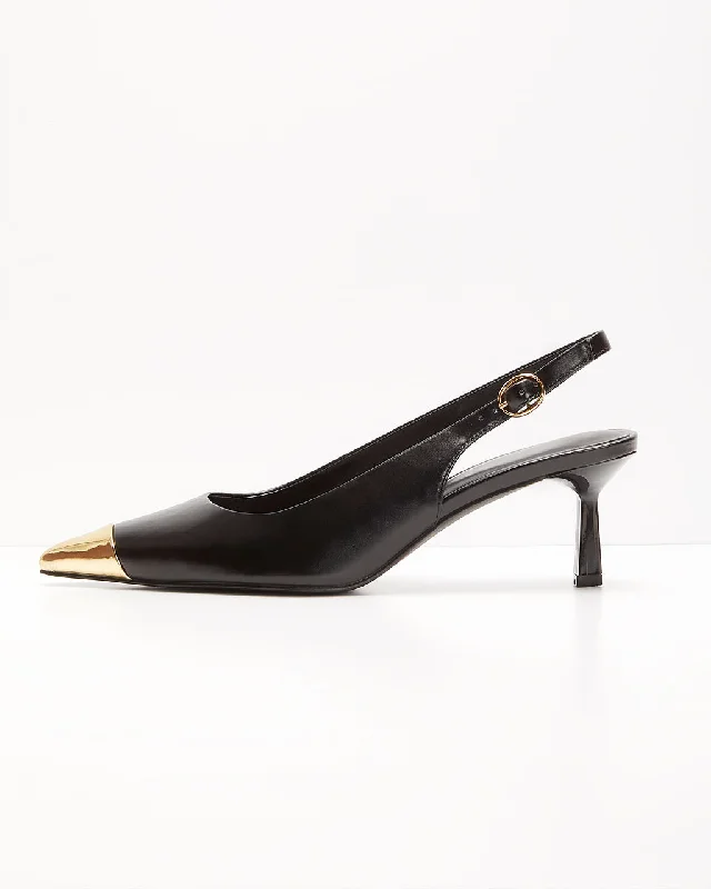 Denzel Metallic Tip Slingback Heels