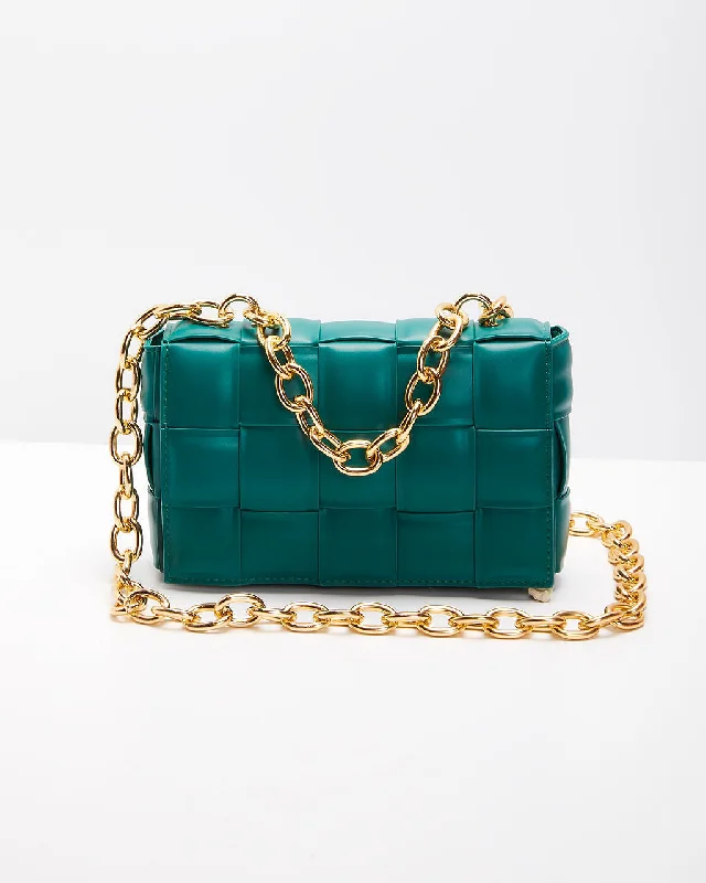 Desire Padded Woven Chain Handbag