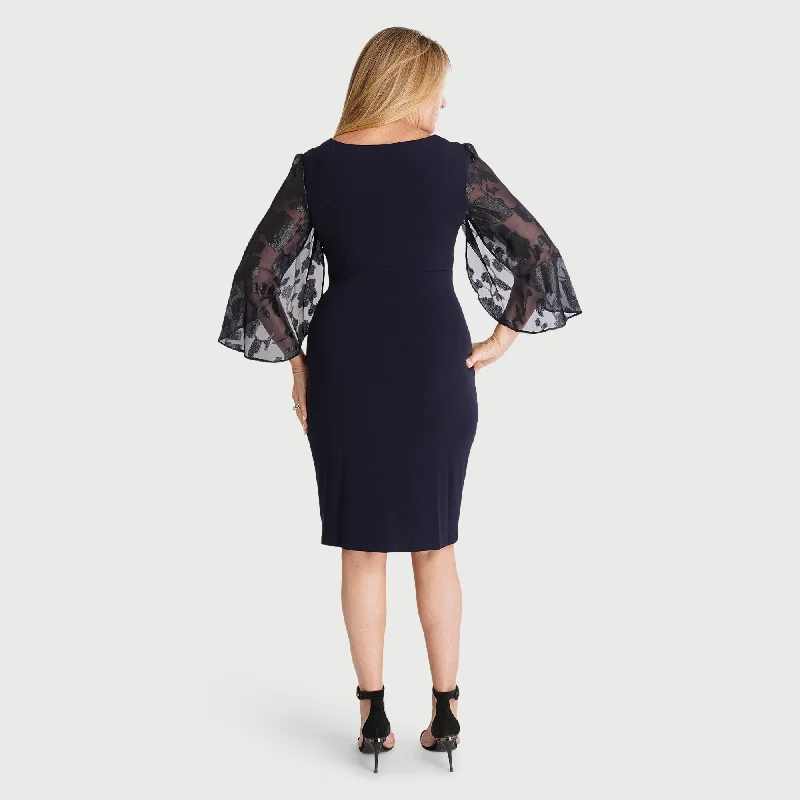 Lisette Midnight Faux Wrap Dress